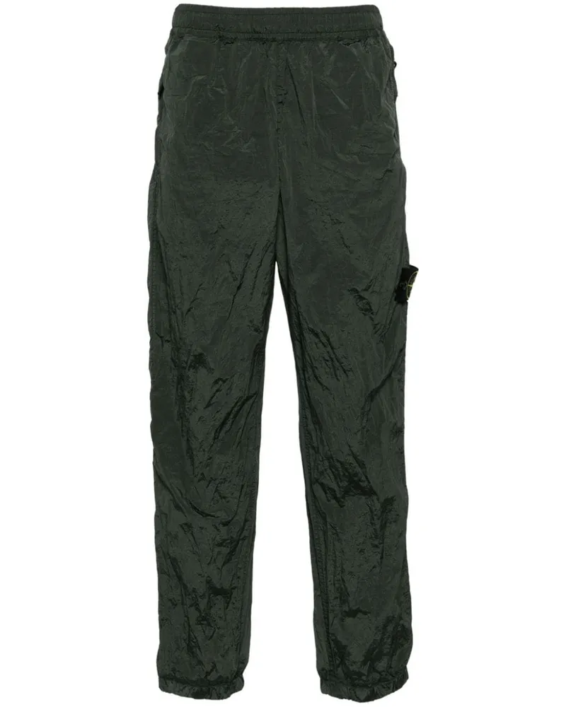 Stone Island Tapered-Hose aus Shell mit Kompass-Patch - Grün Grün