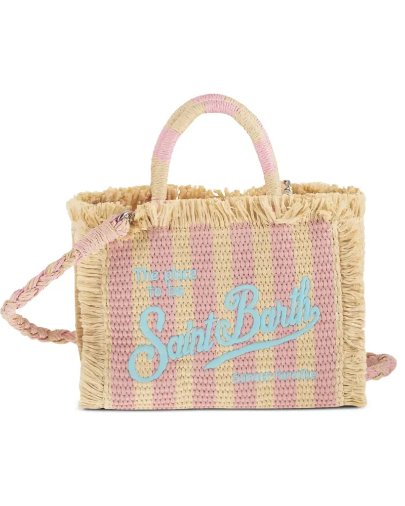 MC2 Saint Barth striped frayed tote bag - Nude Nude