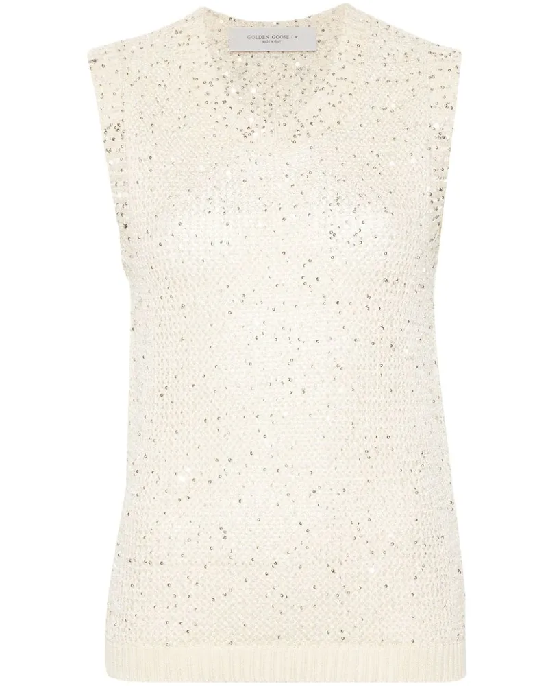 Golden Goose Melyssa Strickoberteil mit Pailletten - Nude Nude