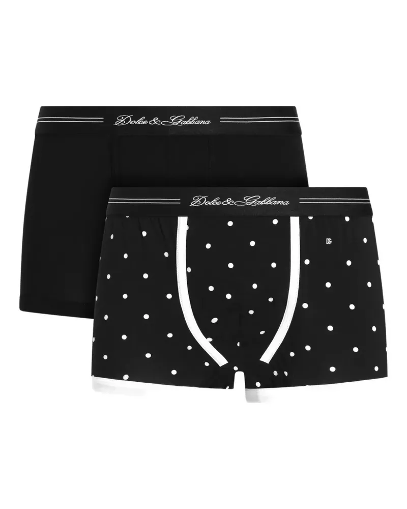 Dolce & Gabbana Bipack-Boxershorts aus Baumwolljersey - Schwarz Schwarz