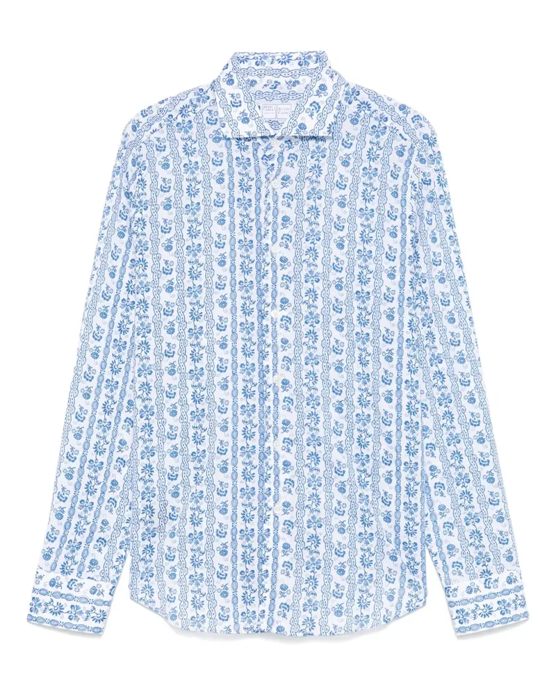 Fedeli Hemd mit Blumen-Print - Weiß Weiß