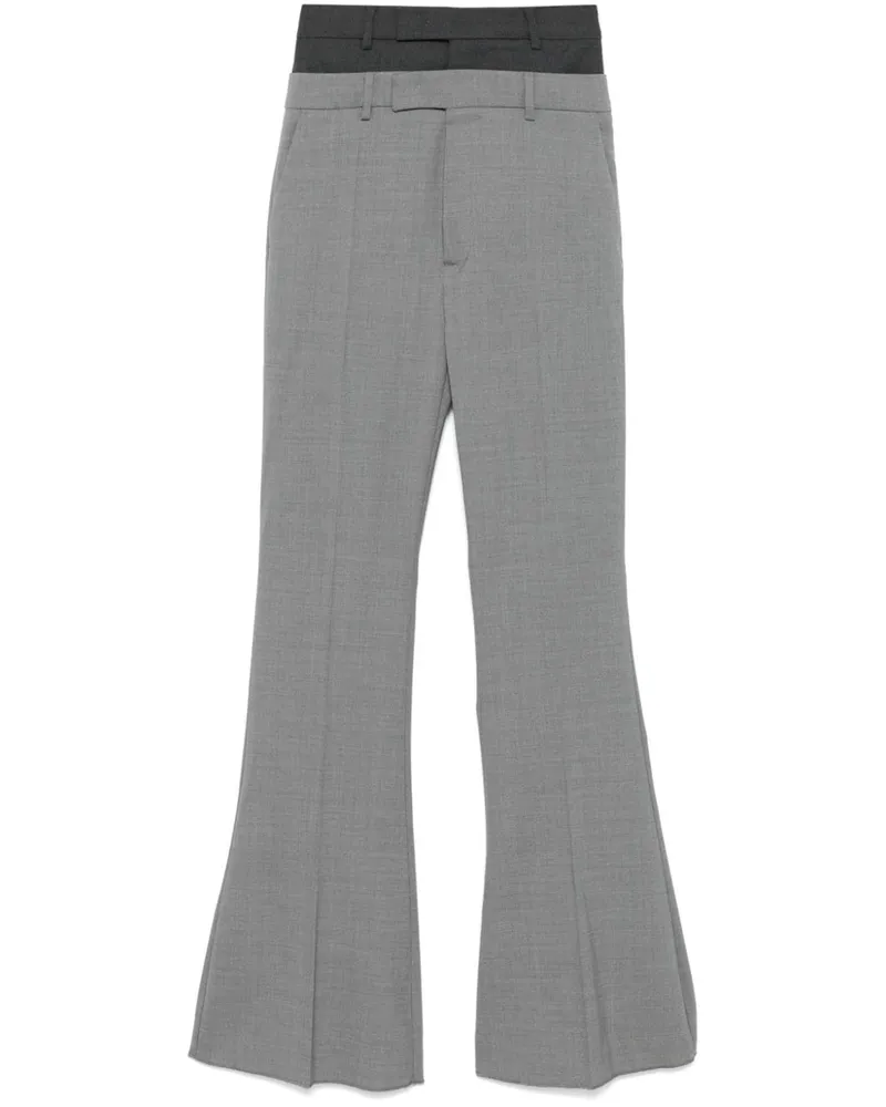 SPORTMAX Schlaghose im Layering-Look - Grau Grau