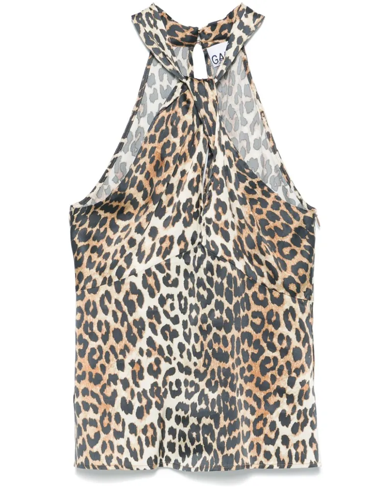 Ganni Oberteil mit Leoparden-Print - Nude Nude