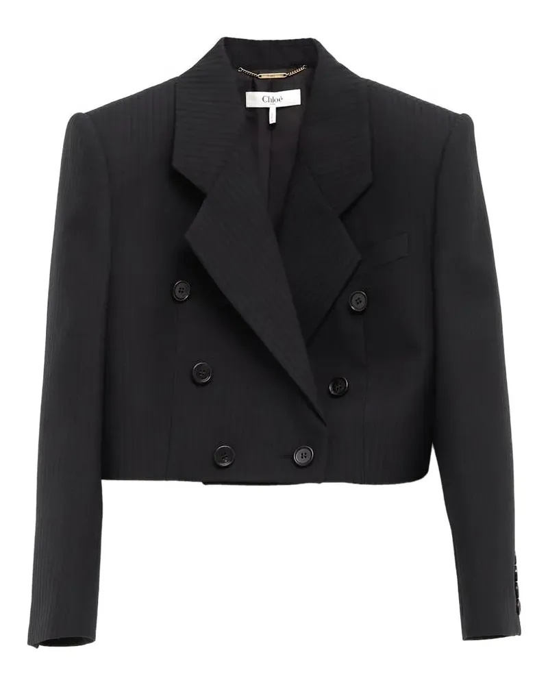 Chloé Gestreifter Spencer Blazer - Schwarz Schwarz