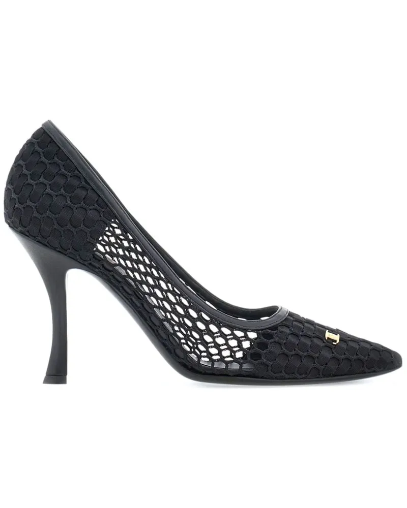 Ferragamo Slingback-Pumps mit Vara-Applikation, 95mm - Schwarz Schwarz