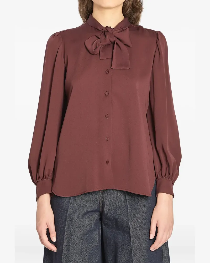 Max Mara Bluse mit Puffärmeln - Braun Braun