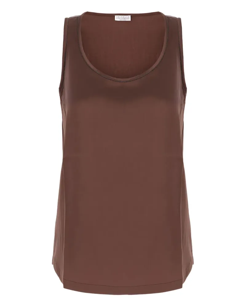 Brunello Cucinelli Top mit Paillettenbesatz - Braun Braun