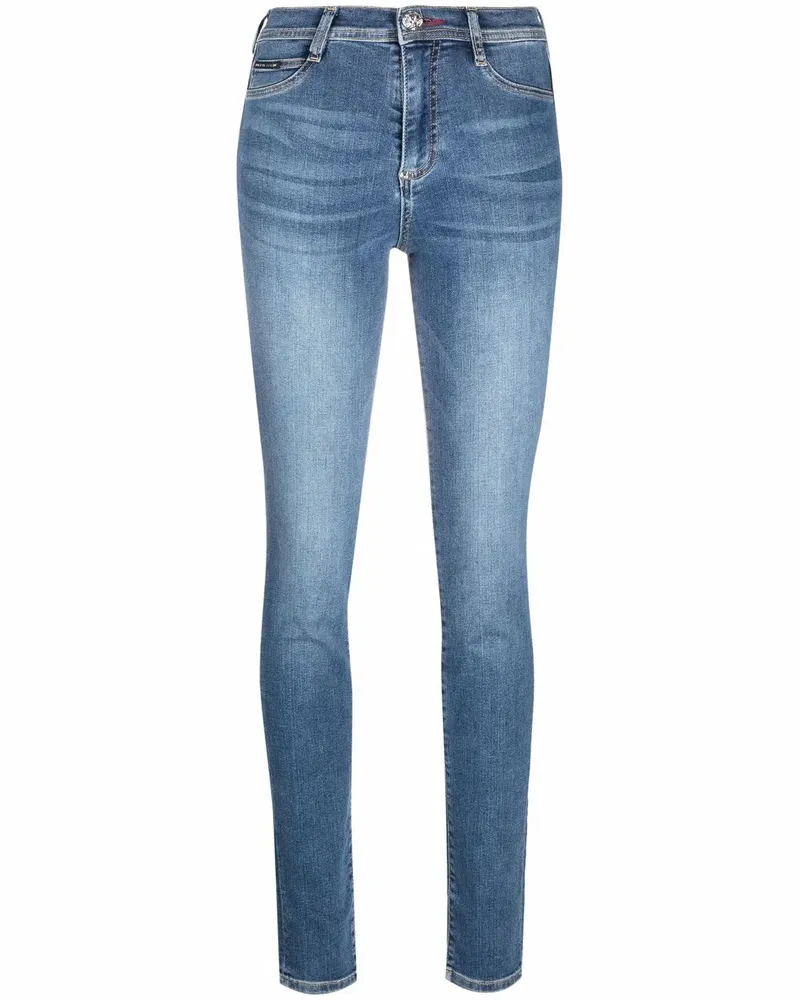Philipp Plein Skinny-Jeans mit hohem Bund - Blau Blau