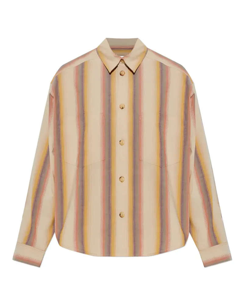 Isabel Marant Mahvane vertical-stripe long-sleeve shirt - Nude Nude