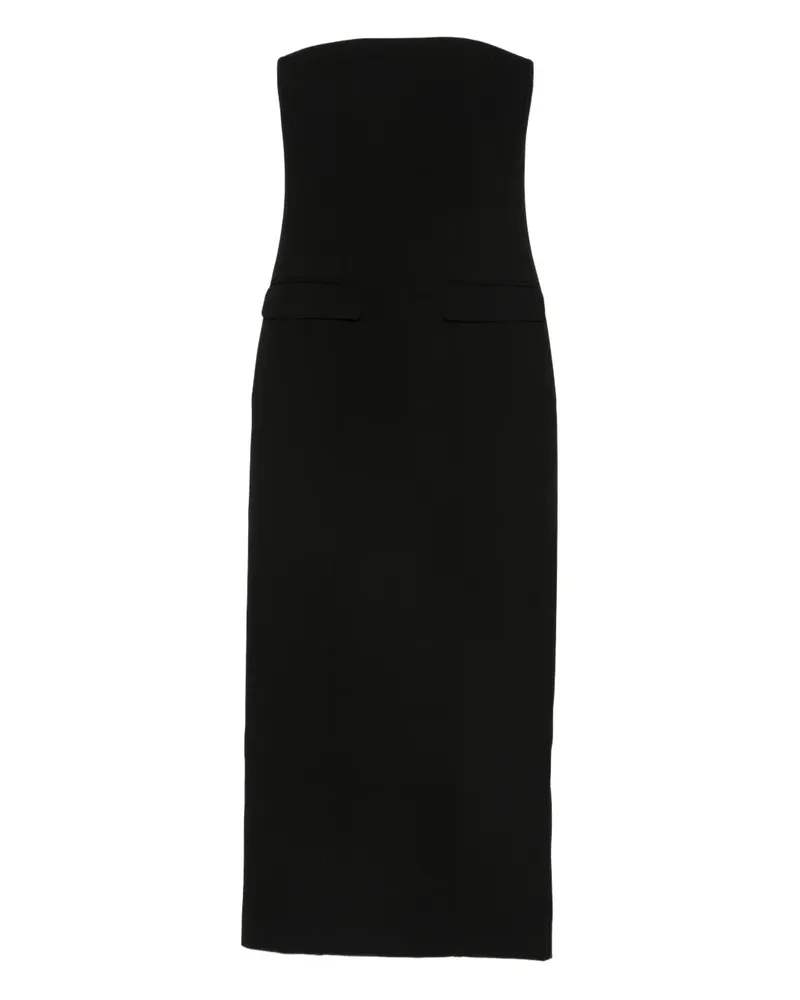 Totême Schulterfreies Kleid mit Klappentasche - Schwarz Schwarz