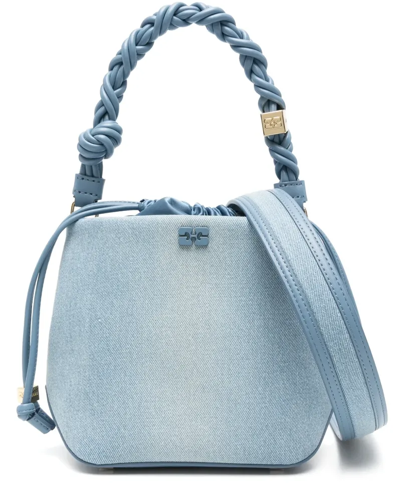 Ganni Tote Bag aus Denim - 928 FADED DENIM BLUE 928