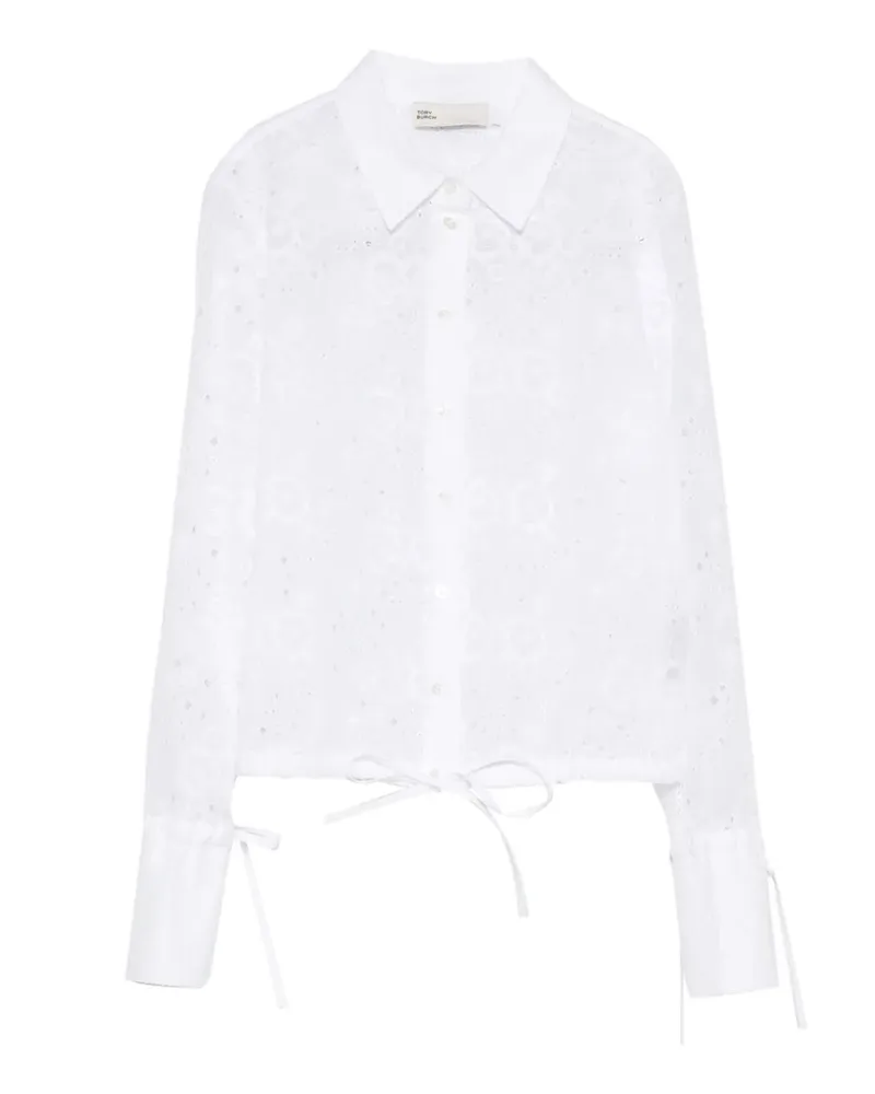 Tory Burch broderie-anglaise floral shirt - Weiß Weiß