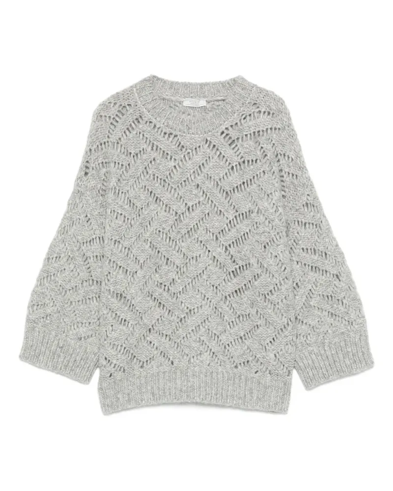 Peserico Rundhals-Pullover mit Zickzackmuster - Grau Grau