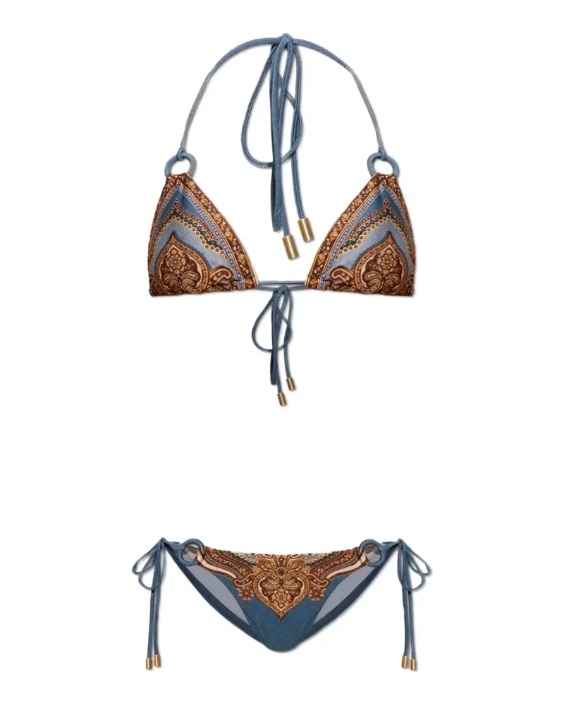 Zimmermann Bikini mit Paisley-Print - Blau Blau