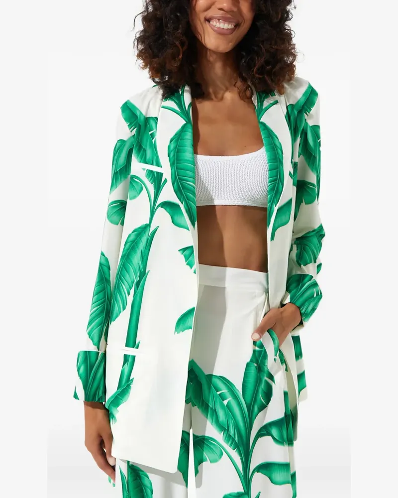 Mystique leaf-print jacket - Weiß Weiß