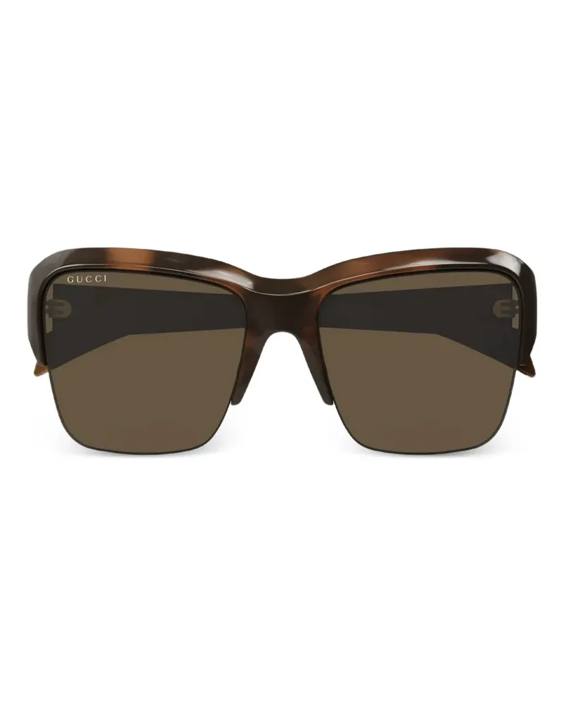 Gucci tortoiseshell-effect square-frame sunglasses - Braun Braun