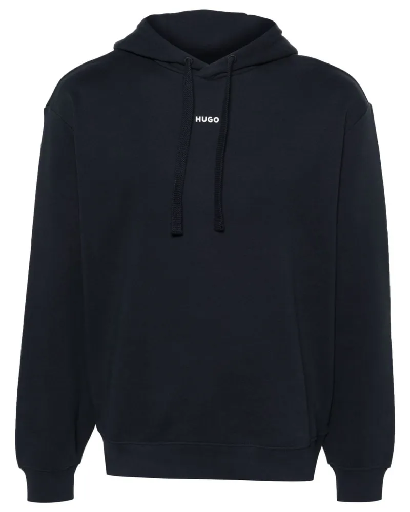 HUGO BOSS Hoodie mit Logo-Print - Blau Blau