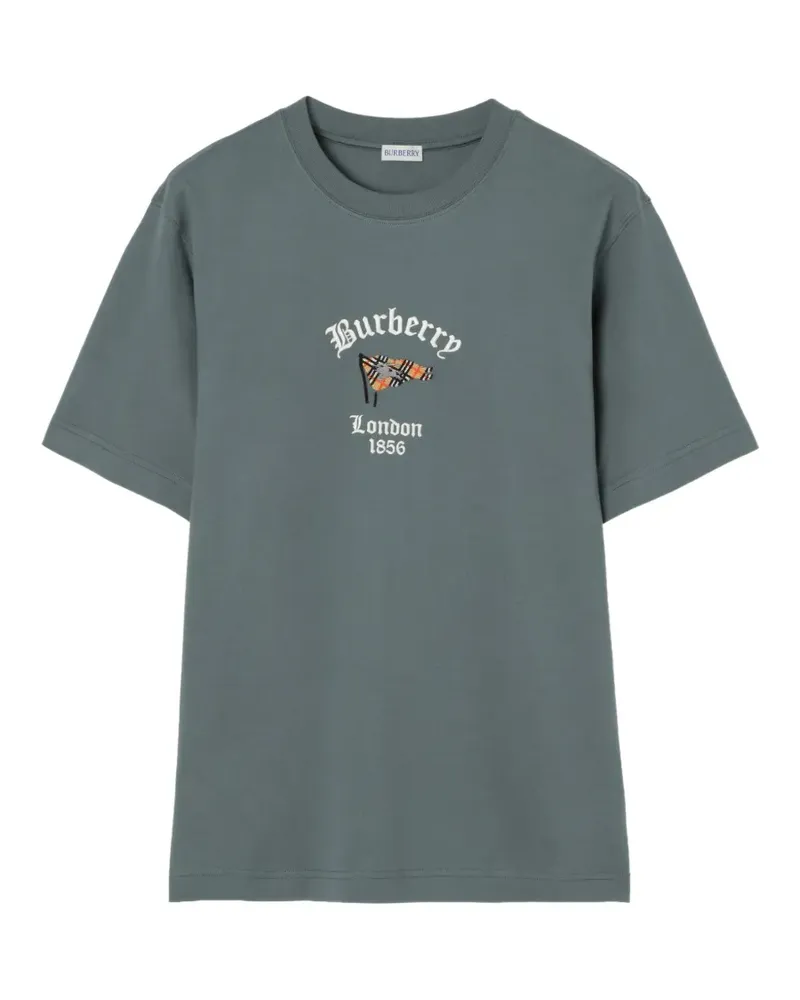 Burberry T-Shirt aus Baumwolle mit Karo-Flagge - Grün Grün