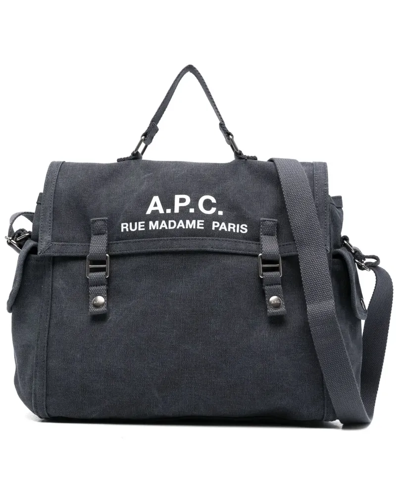 A.P.C. Tasche mit Logo-Print - Blau Blau