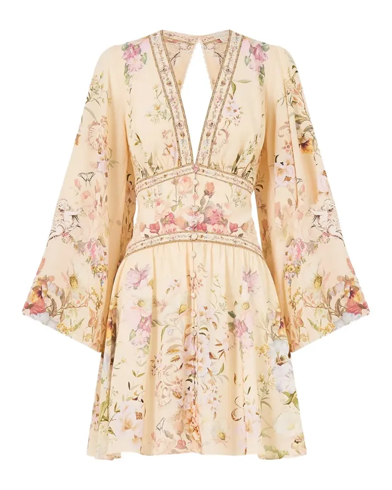 Camilla floral-print mini dress - Nude Nude