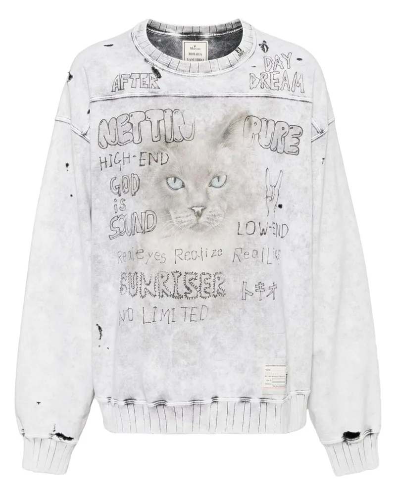 MIHARAYASUHIRO Sweatshirt mit Bleach-Effekt - Grau Grau