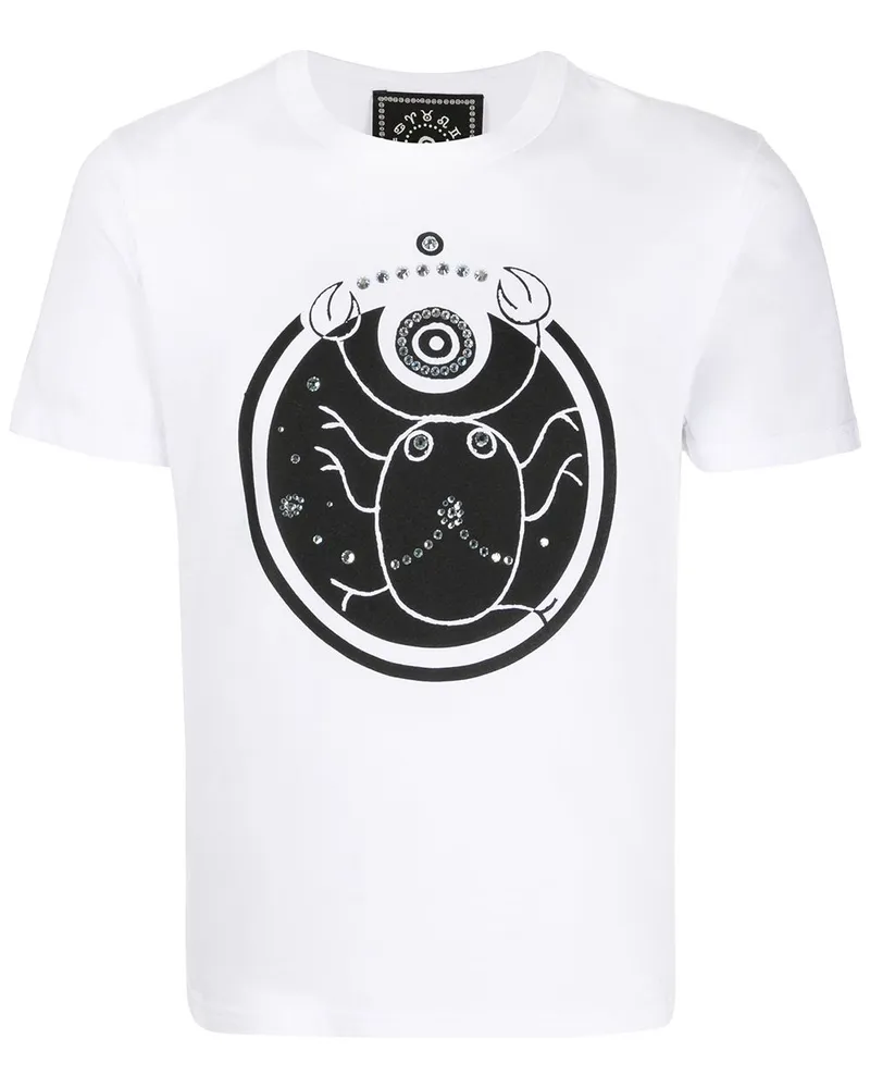 10 Corso Como T-Shirt mit Krebs-Print Weiß