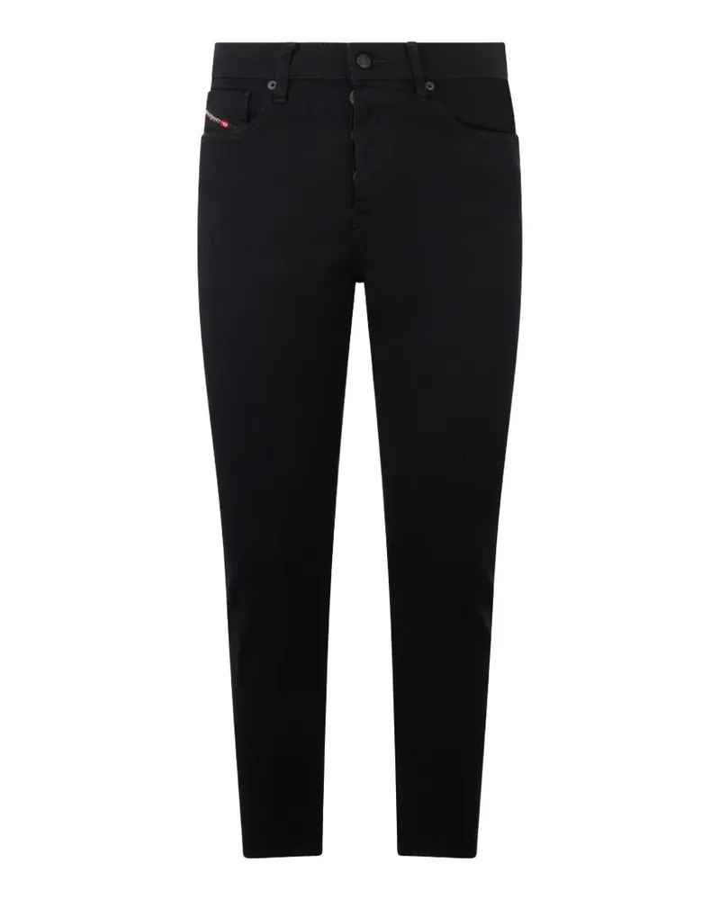 Diesel logo-label slim-fit jeans - Schwarz Schwarz