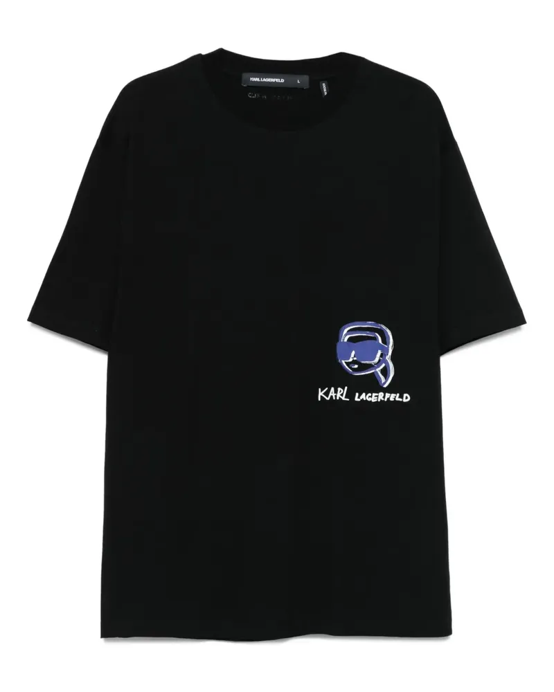 Karl Lagerfeld T-Shirt mit grafischem Print - Schwarz Schwarz