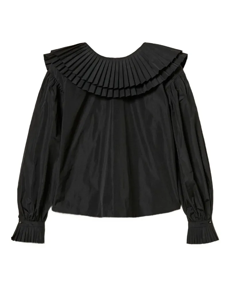 Twin-Set Flounces Taft-Hemd - Schwarz Schwarz