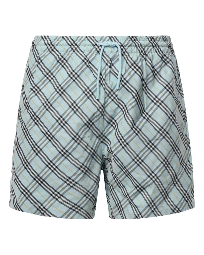 Burberry Karierte Badeshorts mit Kordelzug - Blau Blau