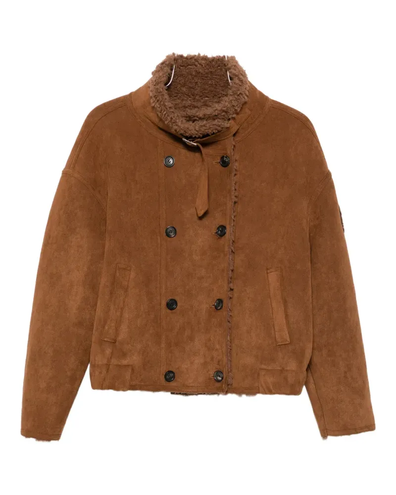 Ermanno Scervino side-pocket double-breasted coat - Braun Braun