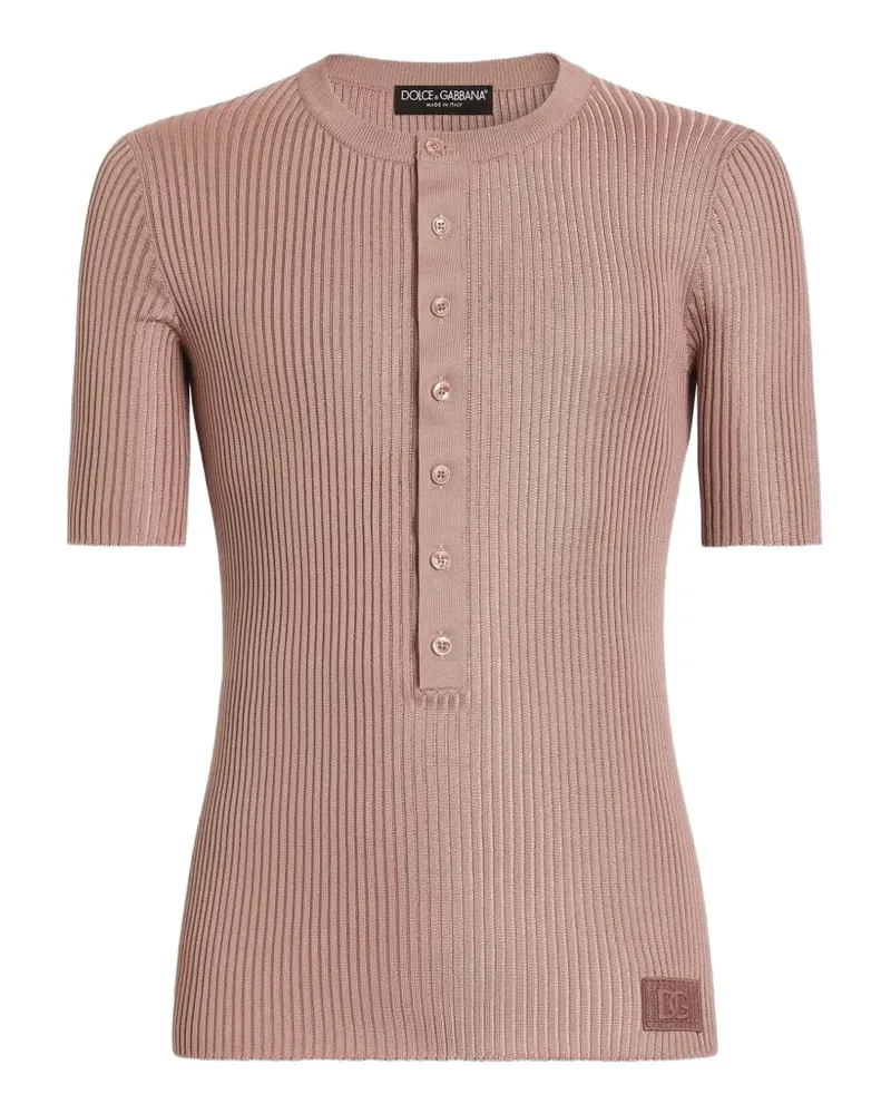 Dolce & Gabbana Serafino Seidenpullover - Rosa Rosa