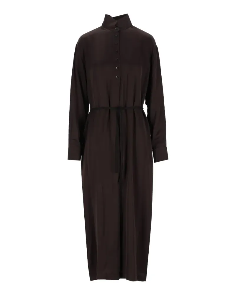 BARENA Querina Lucens Midikleid mit Gürtel - Braun Braun