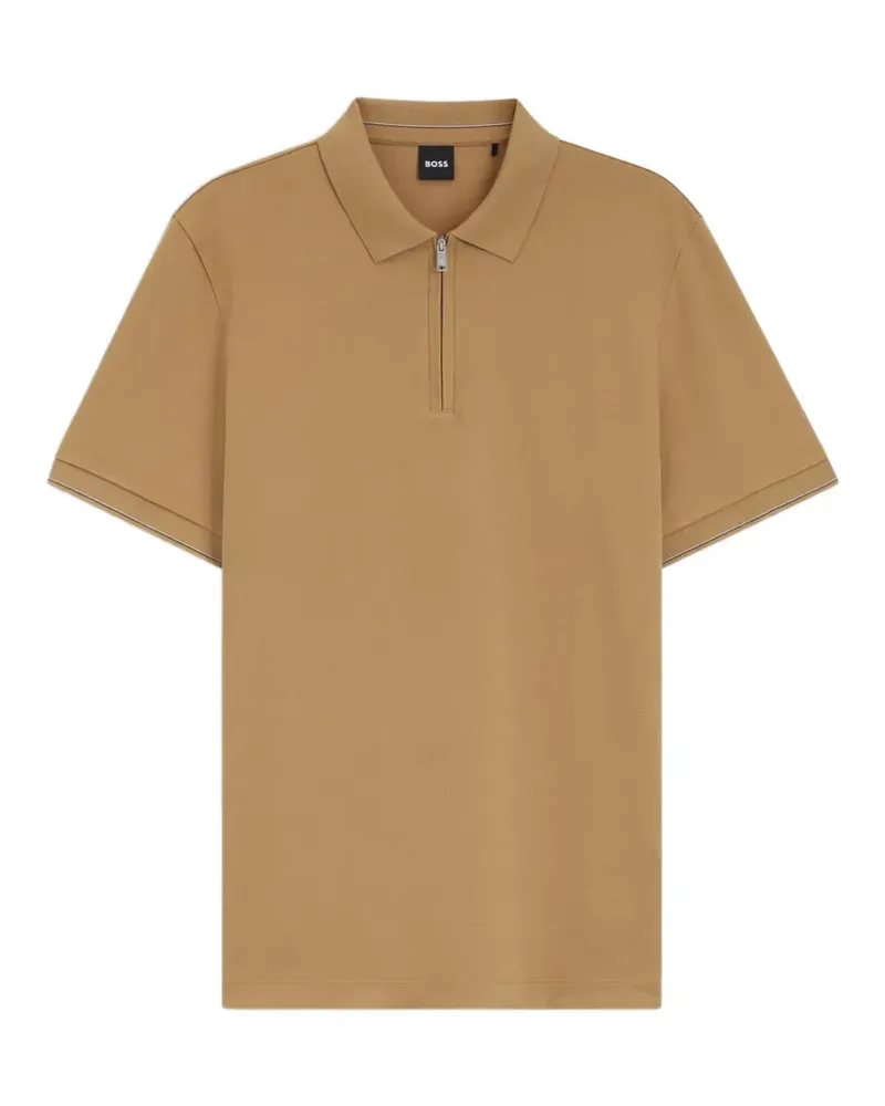 HUGO BOSS Poloshirt mit Reißverschluss - Nude Nude