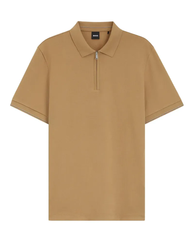HUGO BOSS Poloshirt mit Reißverschluss - Nude Nude