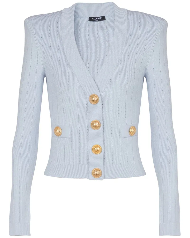 Balmain Cardigan mit gravierten Knöpfen - Blau Blau