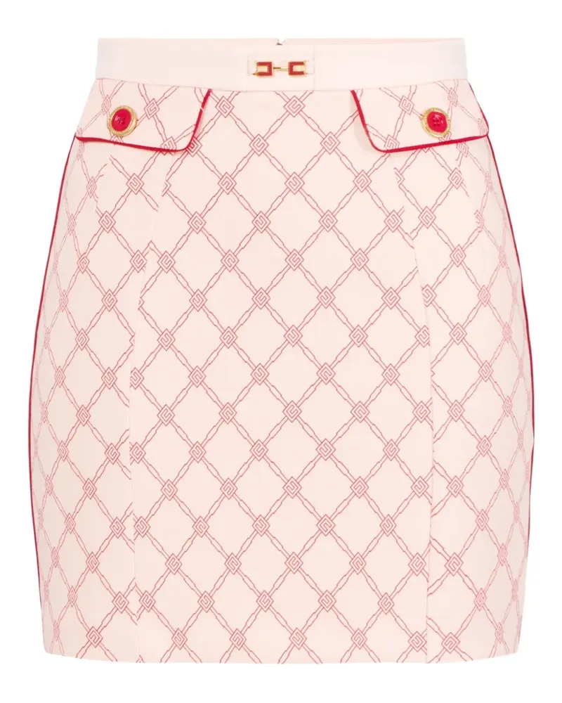 Elisabetta Franchi Minirock mit geometrischem Print - Rosa Rosa