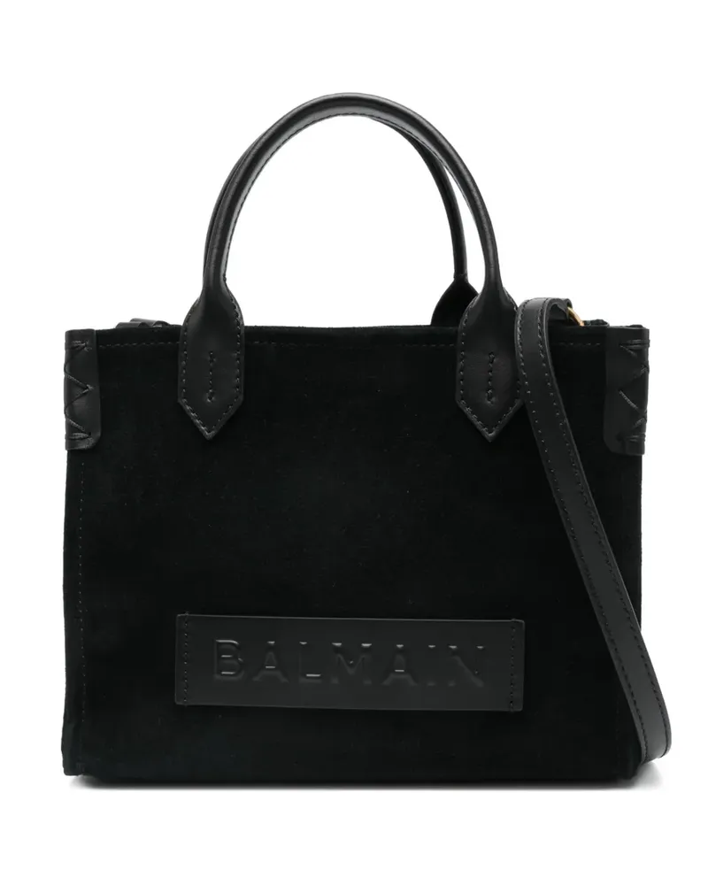 Balmain B-Army Tote Bag mit geprägtem Einsatz - Schwarz Schwarz