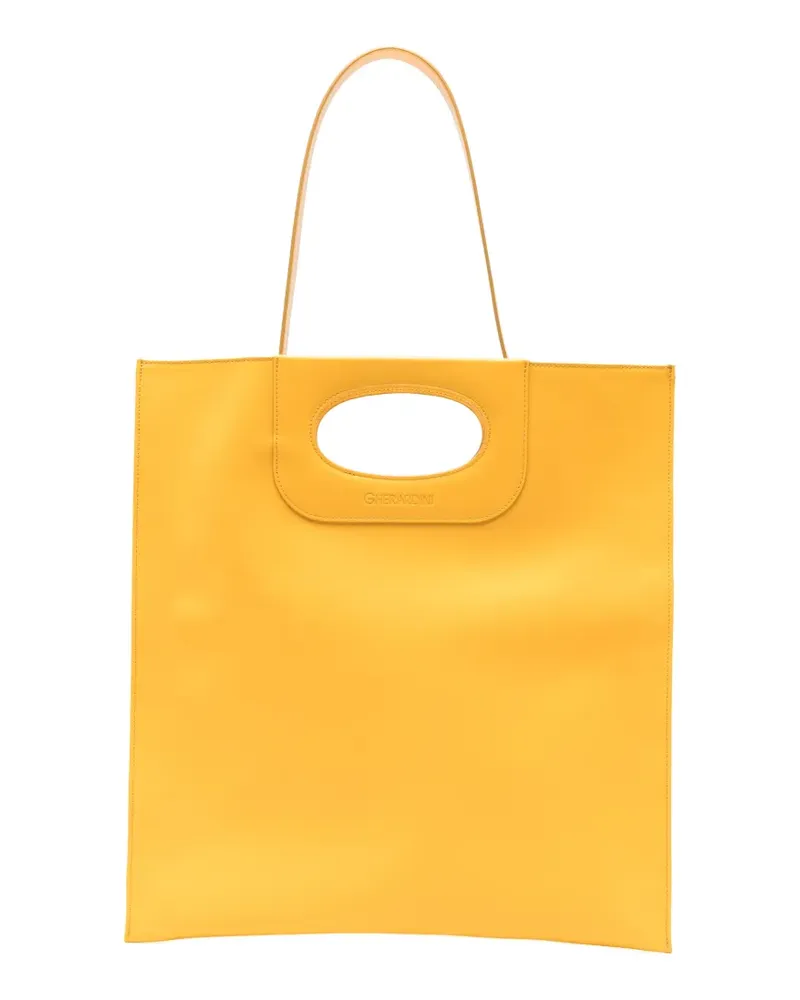 Gherardini Piattina cut-out-handle clutch bag - Gelb Gelb