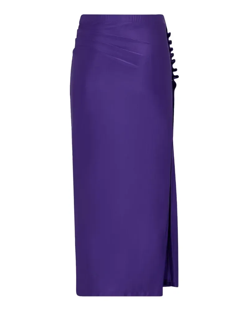 Paco Rabanne Drapierter Midirock - Violett Violett