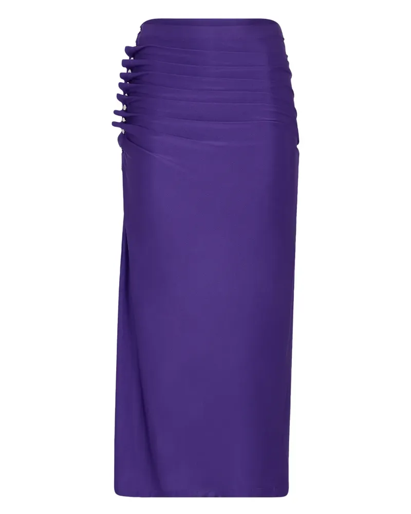 Paco Rabanne Drapierter Midirock - Violett Violett