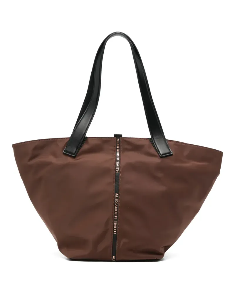 Alexander Smith Große Laurent Tote Bag mit Lederbesatz - Braun Braun