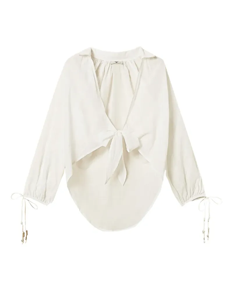 Twin-Set tie-detail shirt - Weiß Weiß