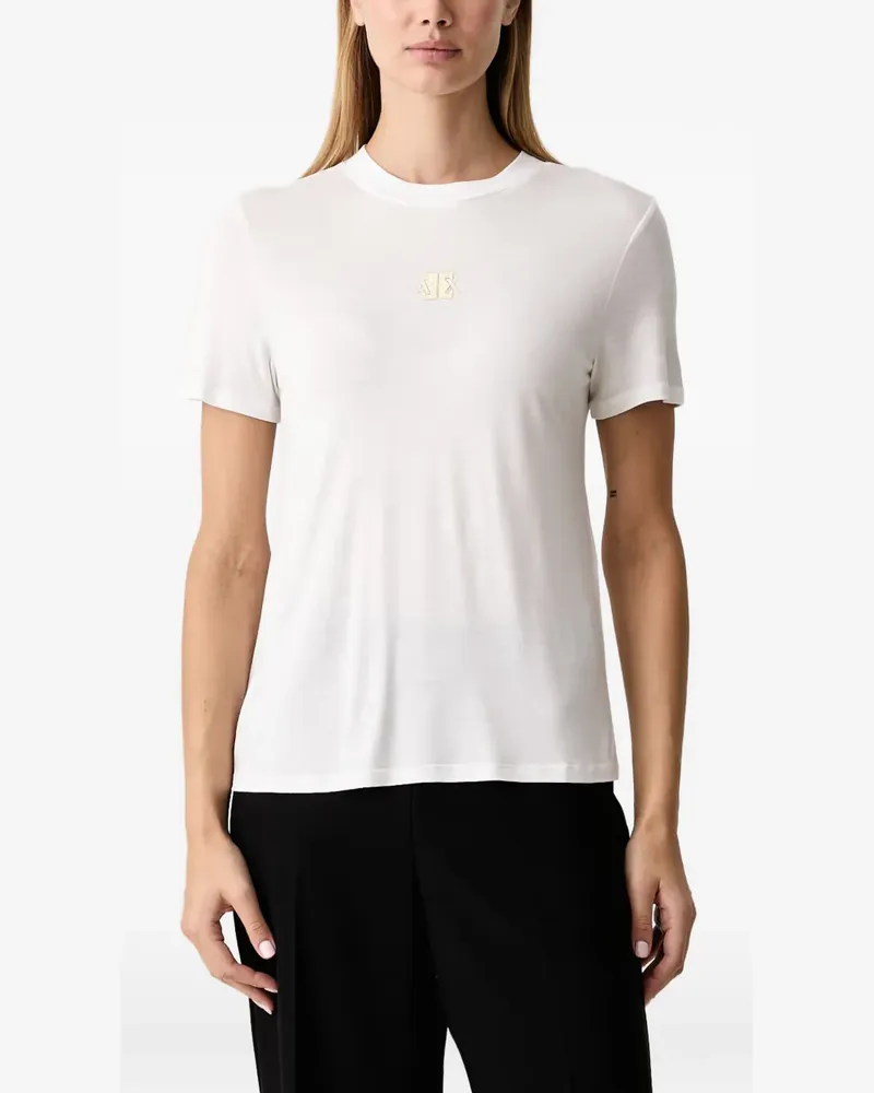 Armani Exchange T-Shirt mit Logo-Schild - Weiß Weiß