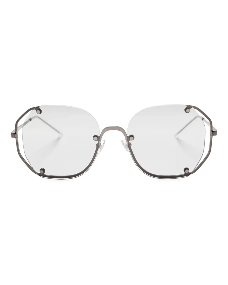 Emporio Armani Sonnenbrille mit geometrischem Gestell - Grau Grau
