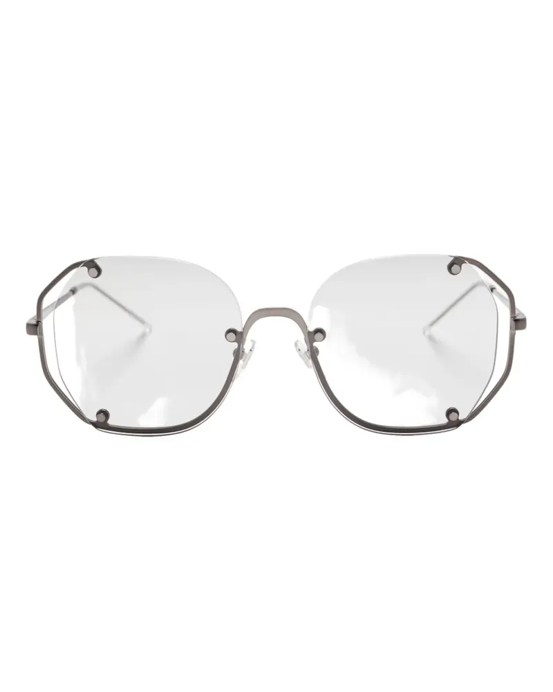 Emporio Armani Sonnenbrille mit geometrischem Gestell - Grau Grau