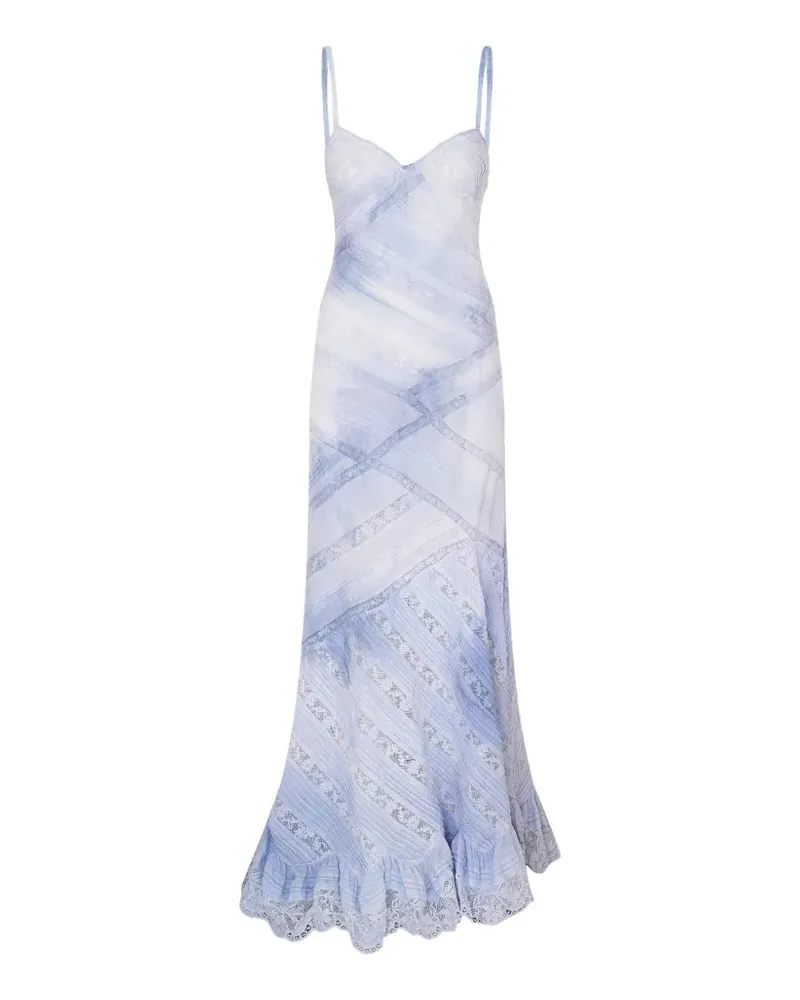 LoveShackFancy Eirene lace-trimmed ruffled maxi dress - Blau Blau