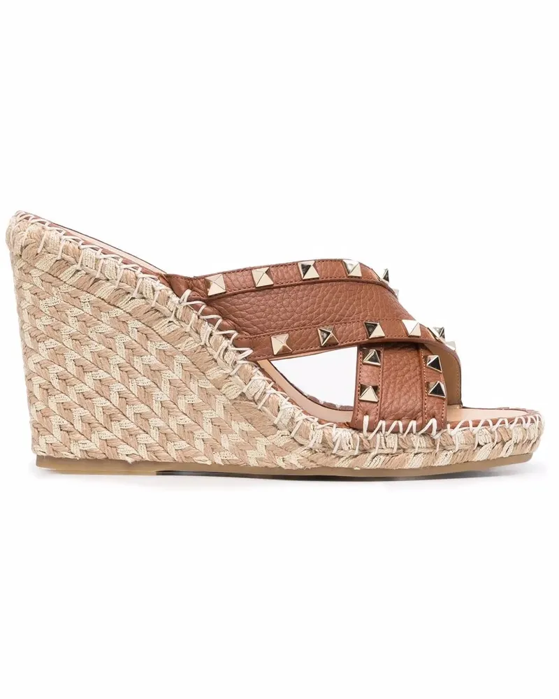 Valentino Garavani Rockstud Wedge-Sandalen - Braun Braun