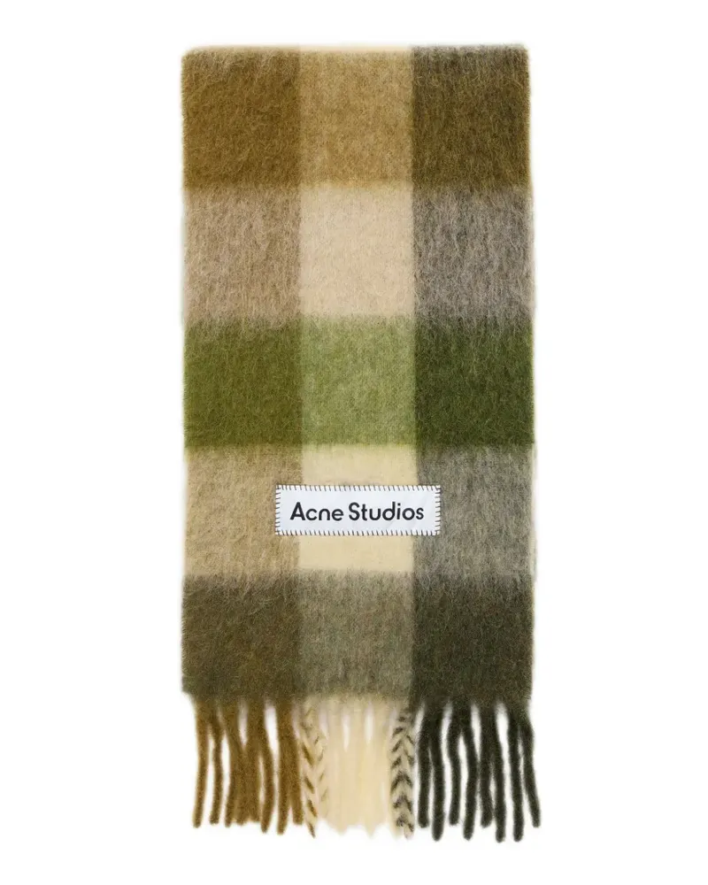 Acne Studios Karierter Schal aus Mohair - Grün Grün