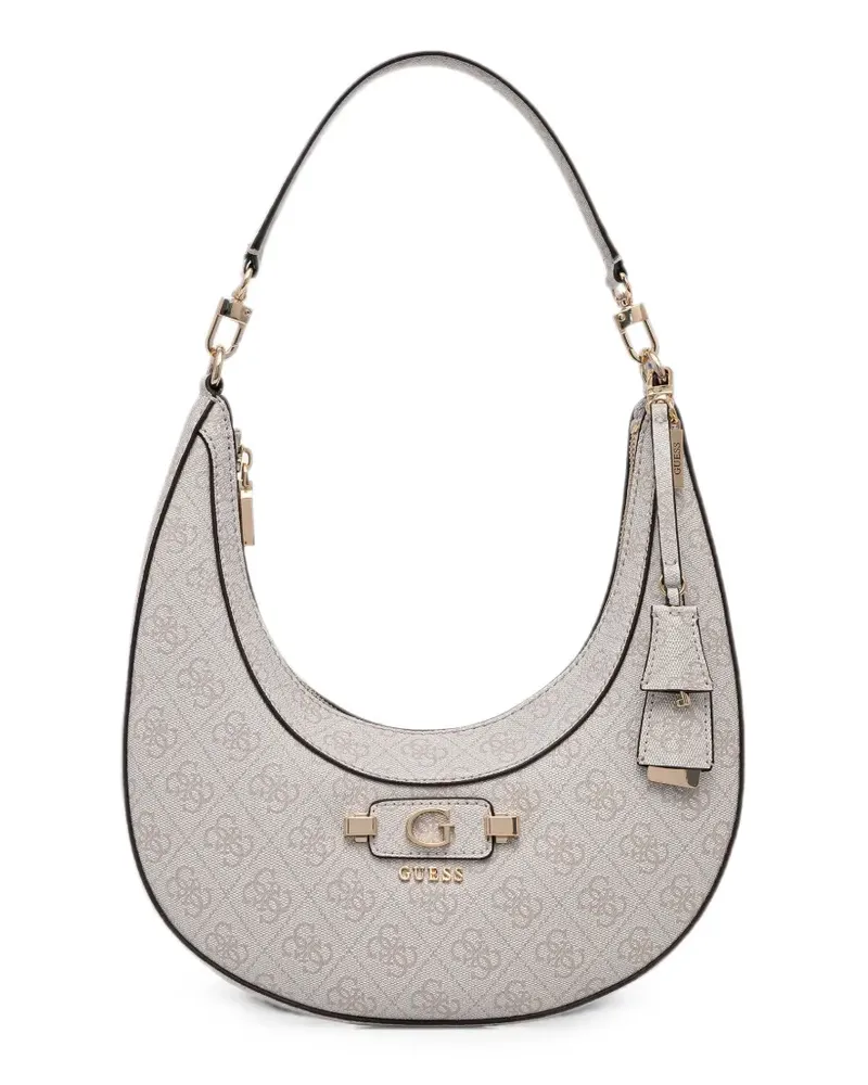 Guess Lindsey Schultertasche mit Monogramm-Print - Nude Nude